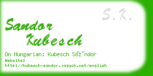 sandor kubesch business card